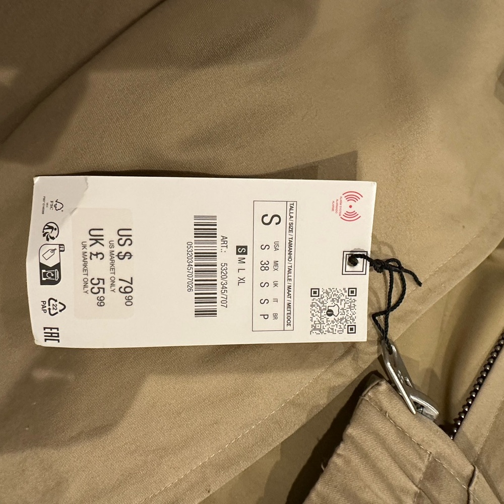 Zara Tan Jacket with Victory Circle Club Patch - Picture 3 of 3